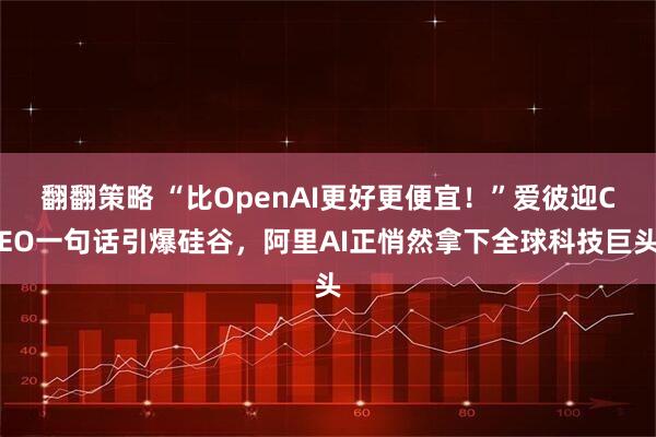 翻翻策略 “比OpenAI更好更便宜！”爱彼迎CEO一句话引爆硅谷，阿里AI正悄然拿下全球科技巨头